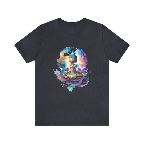 The Wizard's Floating Tower - Short Sleeve Tee Heather Navy